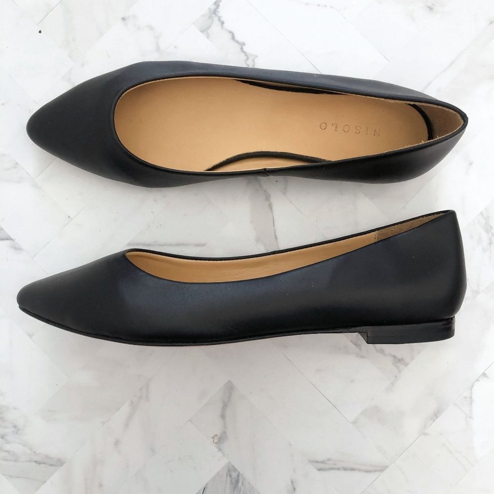 NISOLO Ava Ballerina Flats Black Size 8.5